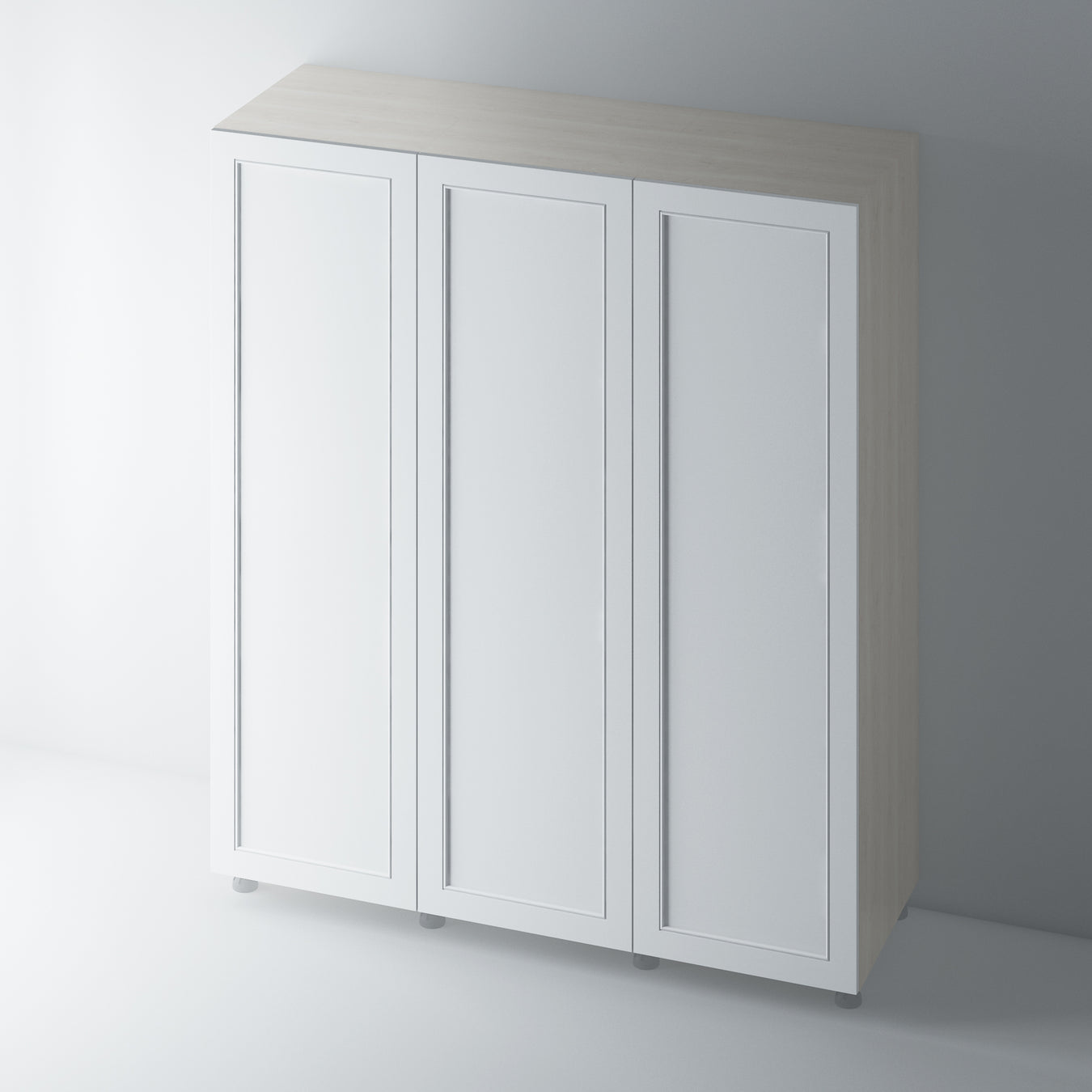 Primed Shaker Wardrobe with Staff Bead Moulding - Foxstow