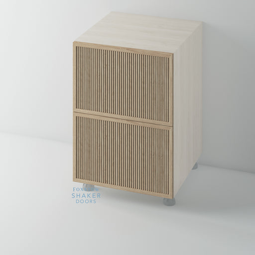 OAK. Reeded Slimline Shaker Drawer Front for HOWDENS - Foxstow
