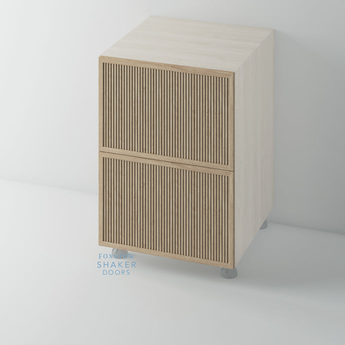 OAK. Reeded Slimline Shaker Drawer Front for HOWDENS - Foxstow