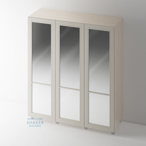 Painted, 2 Panel Mirrored Shaker Wardrobe Door - Foxstow