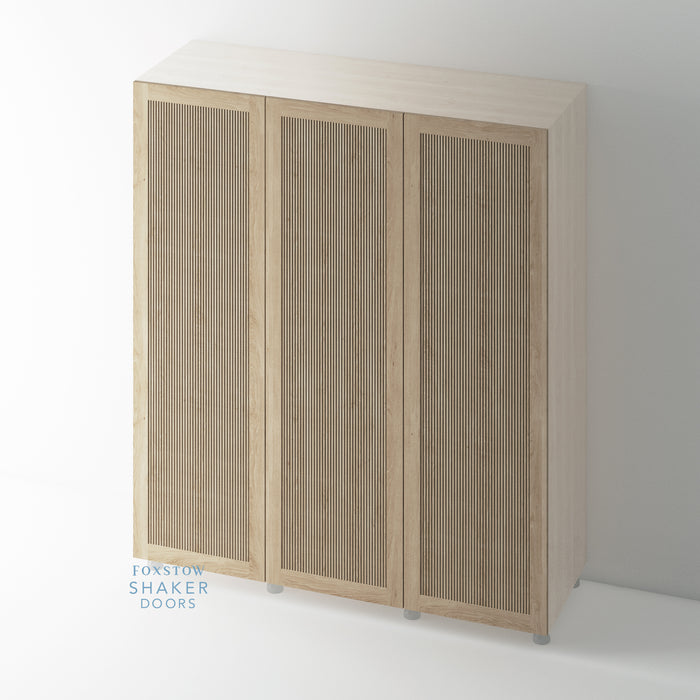 OAK, Shaker Reeded Wardrobe Door for IKEA PAX - Foxstow