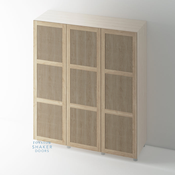 OAK, Shaker Reeded Wardrobe Door for IKEA PAX - Foxstow