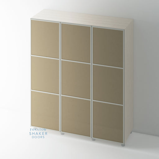 Painted, Slimline Shaker 3 Panel Wardrobe Door with RATTAN - Foxstow