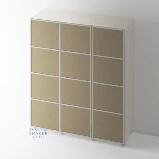 Painted, Slimline Shaker 4 Panel Wardrobe Door with RATTAN - Foxstow