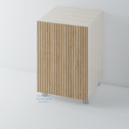 Oak Veneer Flat Grooved Kitchen Door for HOWDENS - Foxstow