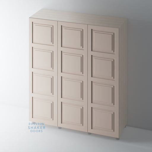 Painted, 4 Panel Stepped Panel Shaker Wardrobe Door - Foxstow