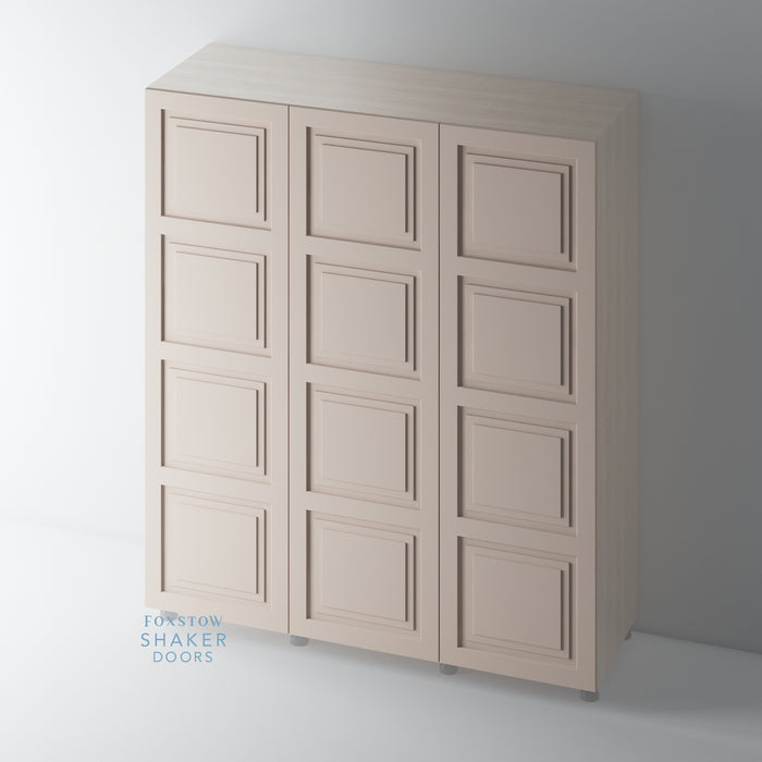 Painted, 4 Panel Stepped Panel Shaker Wardrobe Door - Foxstow