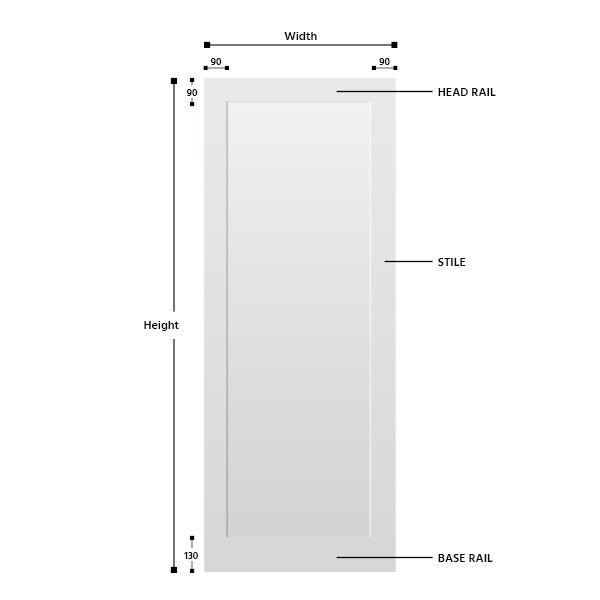 Single Panel Primed Hardwood Shaker Door - Foxstow
