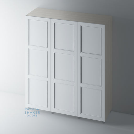 Primed, 3 Panel Shaker with STAFF BEAD Wardrobe Door - Foxstow