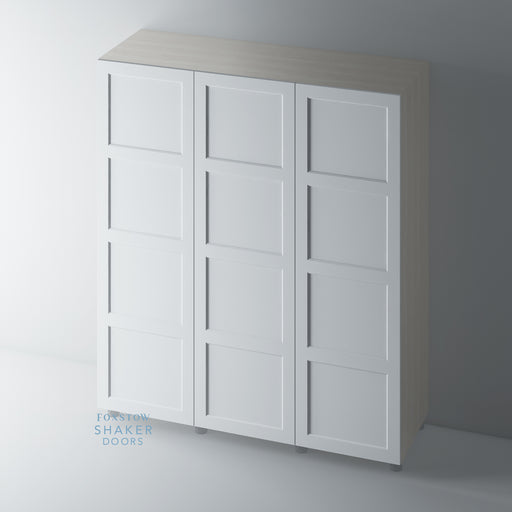 Primed, 4 Panel Shaker Wardrobe Door with OGEE Mouldings - Foxstow