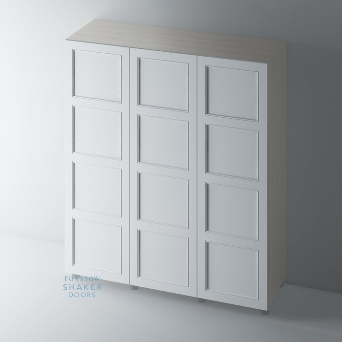 Primed, 4 Panel Shaker with STAFF BEAD Wardrobe Door - Foxstow