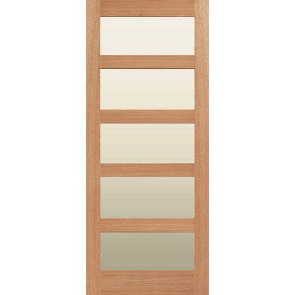 Glazed 5 Panel Solid Oak Shaker Door - Foxstow