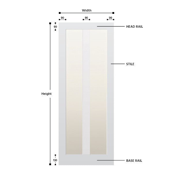 Glazed 2 Vertical Panel Hardwood Shaker Door - Foxstow