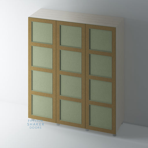 Bare, 4 Panel Shaker Wardrobe Door with STAFF BEAD Mouldings - Foxstow