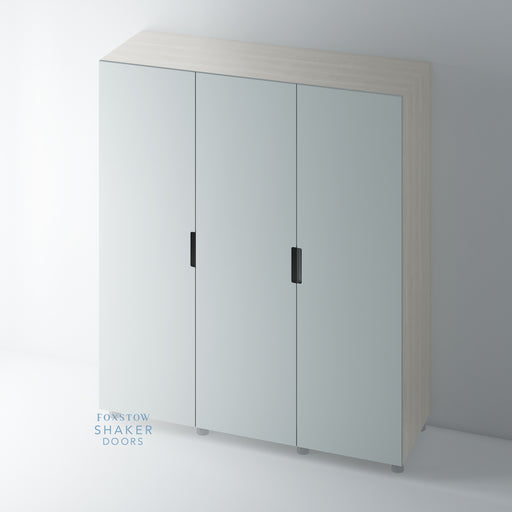 Painted, Flat Stainless Steel Insert J Groove Wardrobe Doors for IKEA PAX - Foxstow