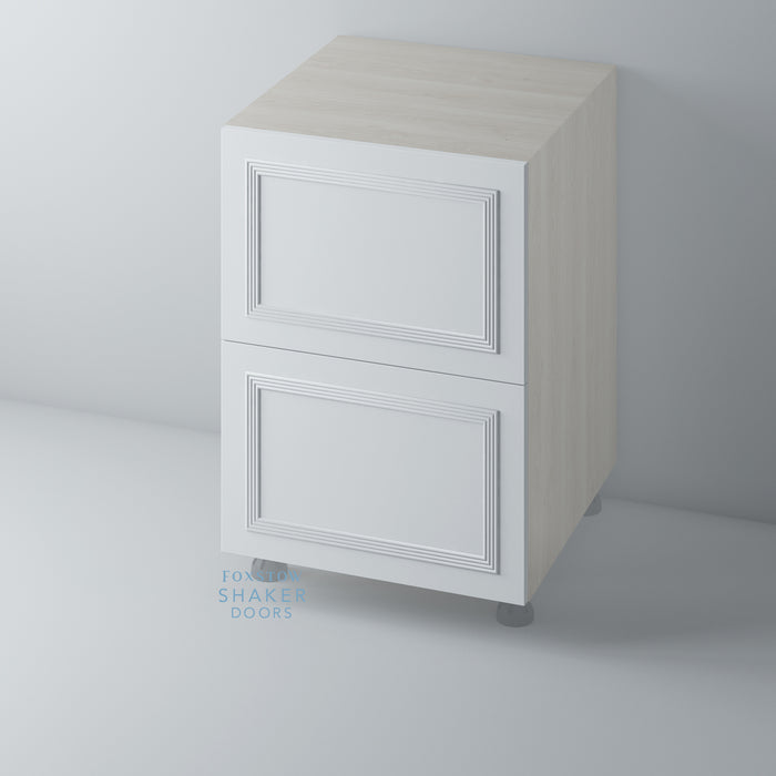Primed, Flat Panel Drawer Front with Reed Moulding for IKEA METOD - Foxstow