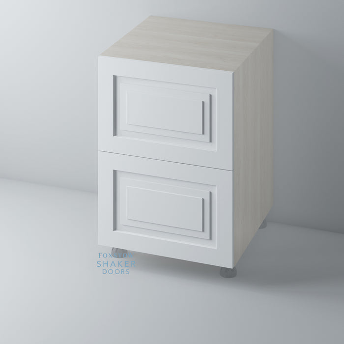 Primed, Shaker Stepped Panel Drawer Front for IKEA METOD - Foxstow