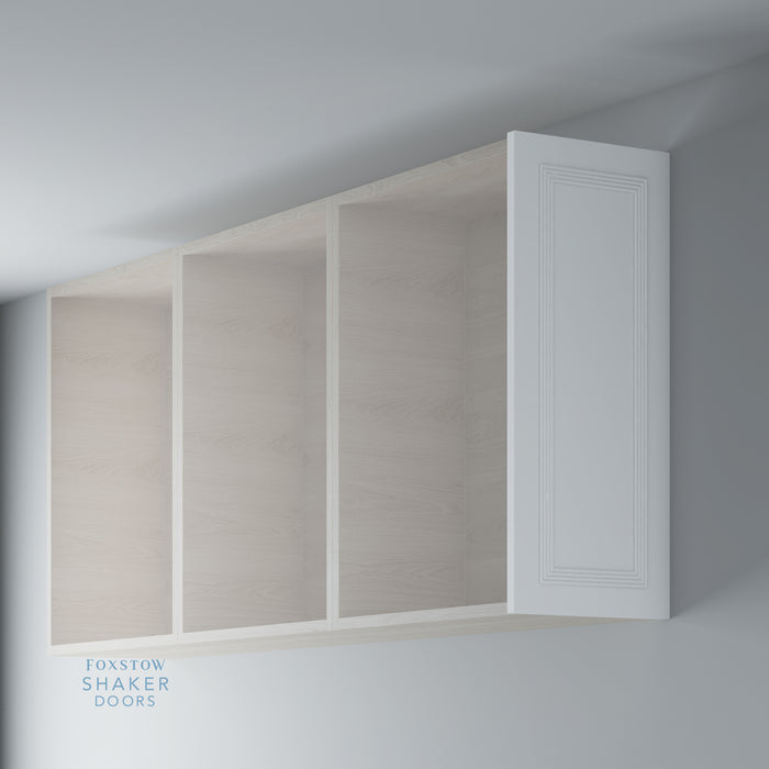 Primed, Flat End Panel with Reed Mouldings for IKEA METOD - Foxstow
