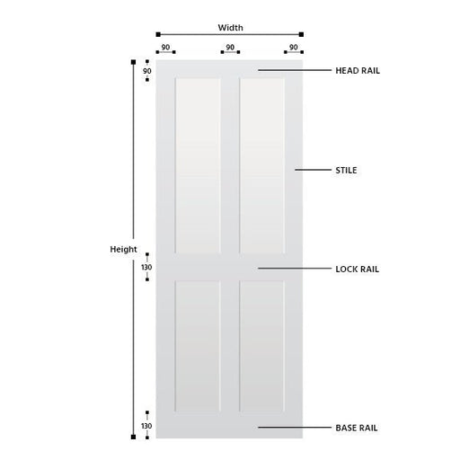 4 Panel Vertical Hardwood Shaker Door - Foxstow