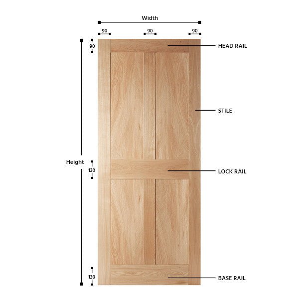 4 Vertical Panel Oak Internal Shaker Door - Foxstow