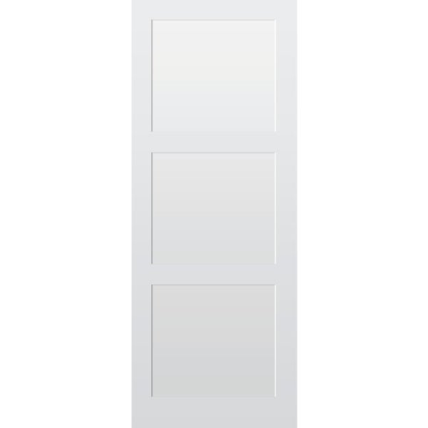 3 Panel Primed Hardwood Shaker Door - Foxstow