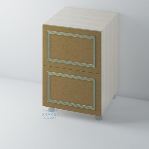 Bare, Flat Panel Drawer Front with REED Mouldings - Foxstow
