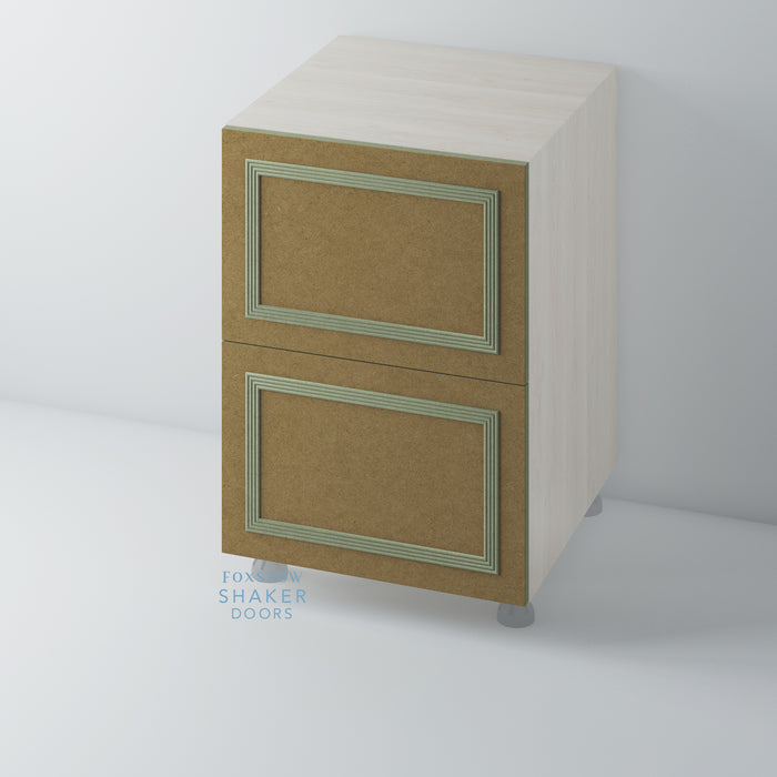 Bare, Flat Panel Drawer Front with REED Mouldings - Foxstow