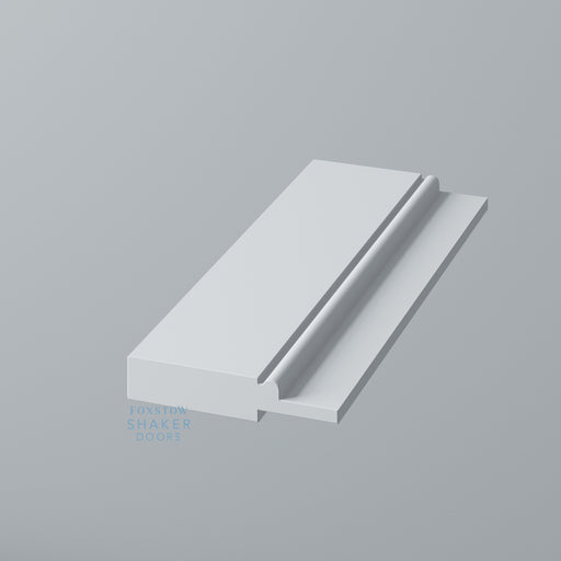 Primed, 3 Panel Shaker with STAFF BEAD Wardrobe Door - Foxstow