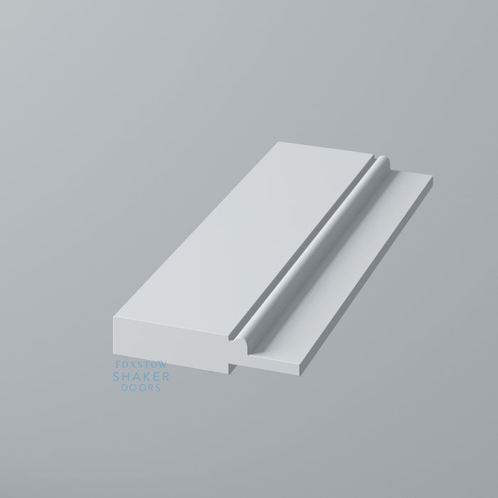 Primed, 3 Panel Shaker with STAFF BEAD Wardrobe Door - Foxstow