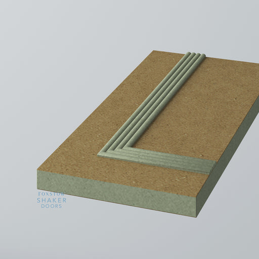 Bare, Flat Panel Door with Reed Mouldings for IKEA METOD - Foxstow